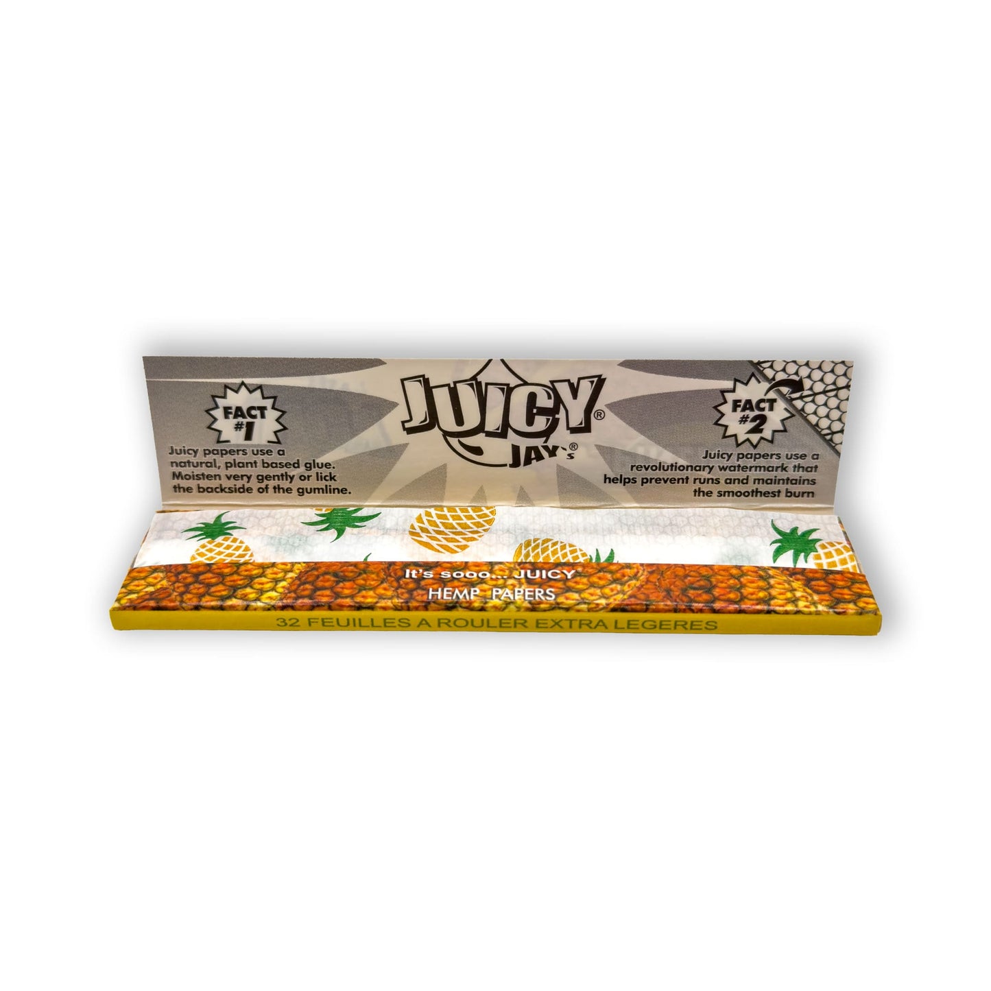 Geöffnetes Heftchen Juicy Jay's Pineapple Papers mit sichtbaren Blättchen