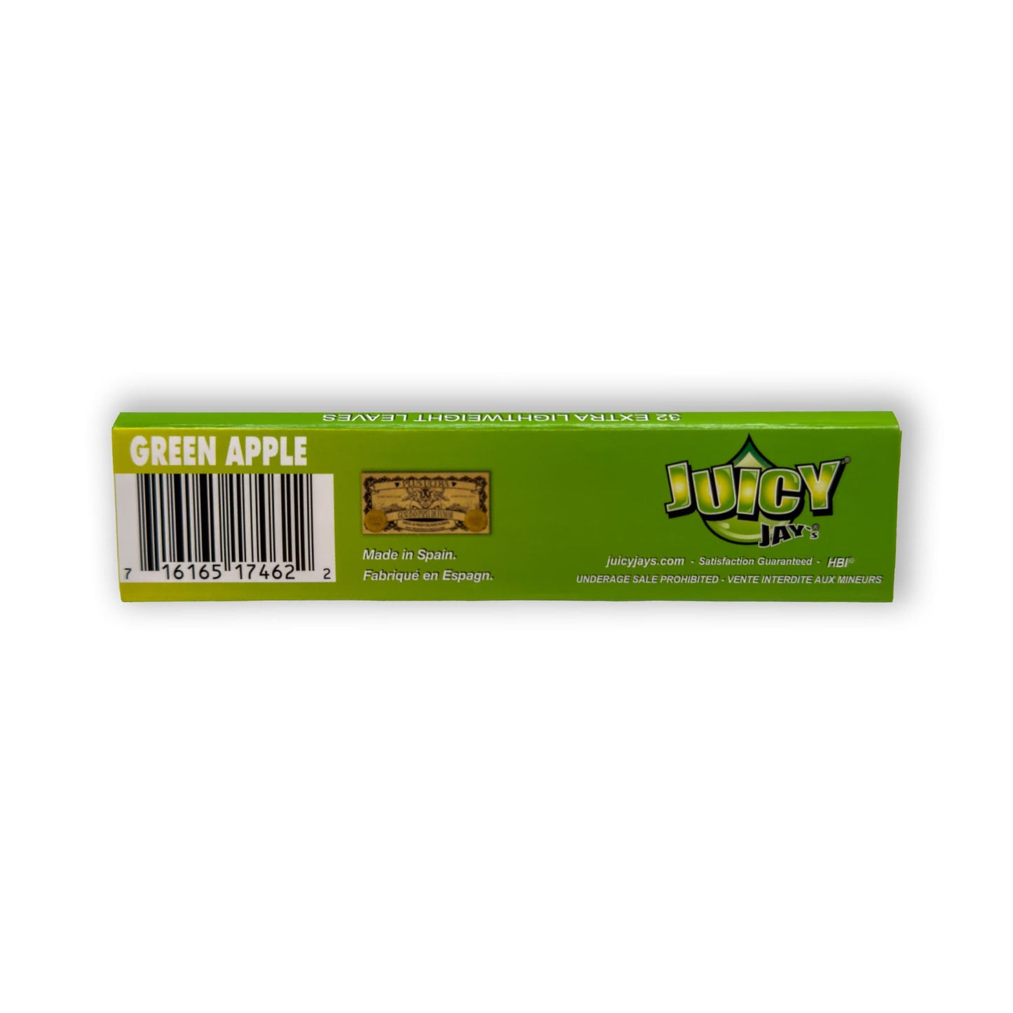 Juicy Jay's Green Apple Papers neben gedrehtem Joint für ein frisches Raucherlebnis