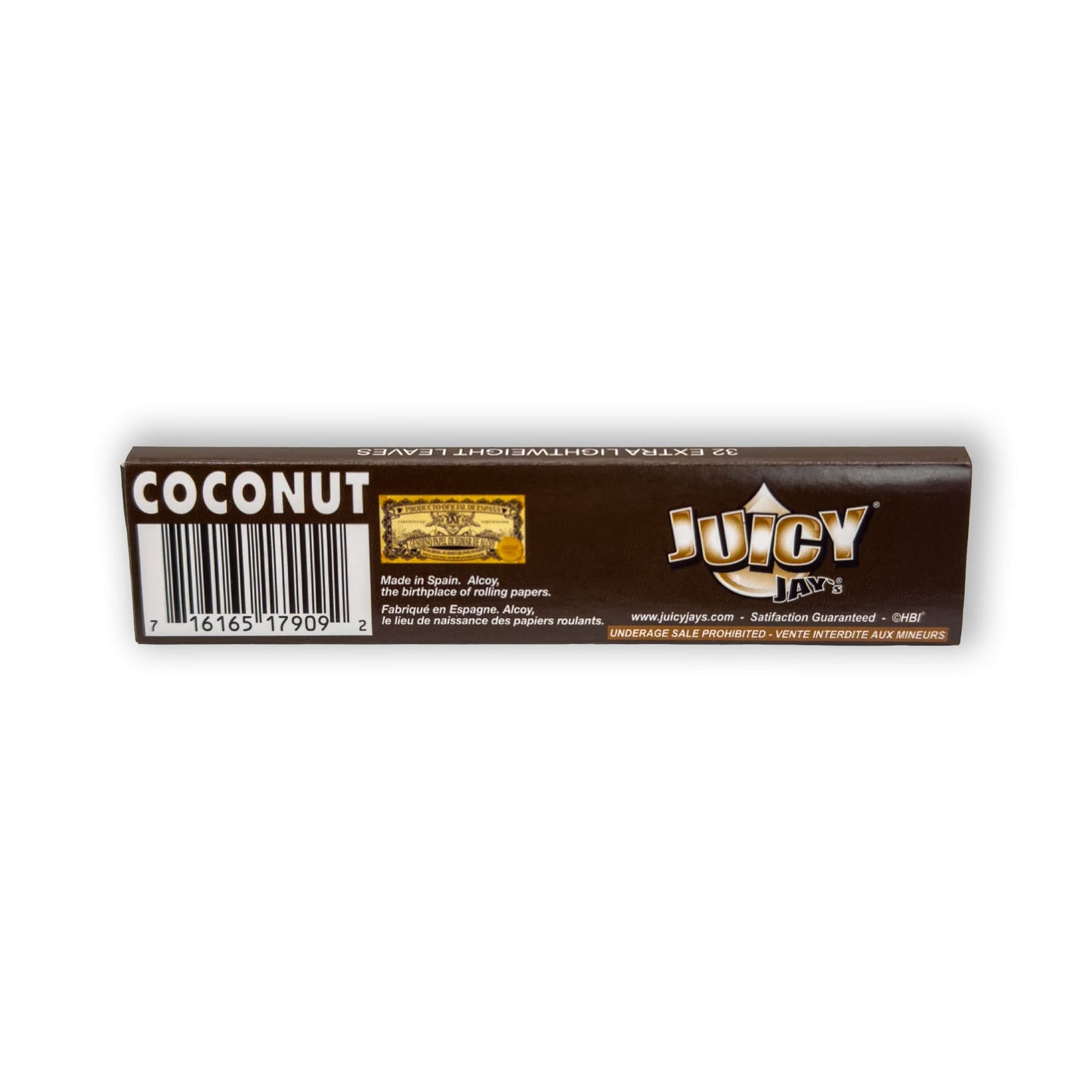 Juicy Jay's Coconut Papers neben gedrehtem Joint für ein exotisches Raucherlebnis