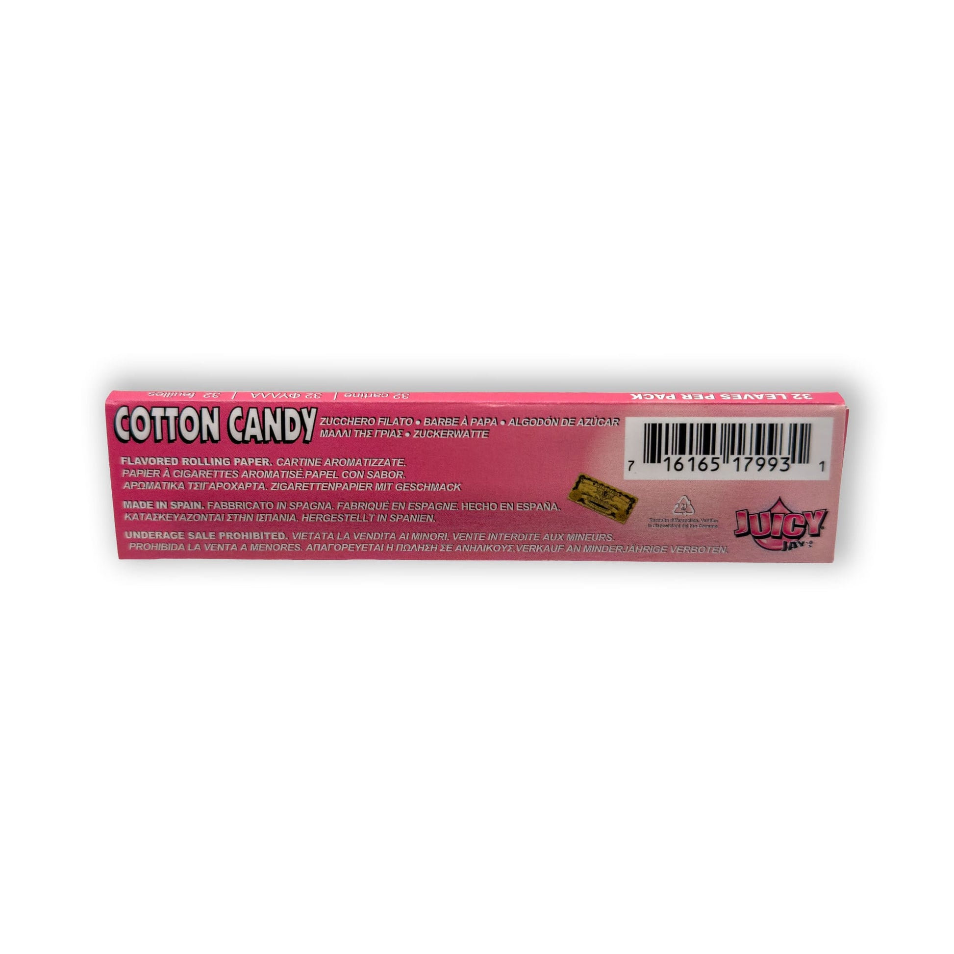 Juicy Jay's Cotton Candy Papers neben gedrehtem Produkt für ein süßes Raucherlebnis