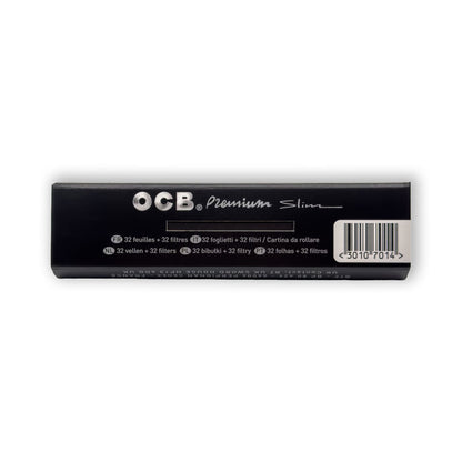 OCB Premium Slim Long Papers mit Filter Tips neben dem Produkt für ein luxuriöses Erlebnis