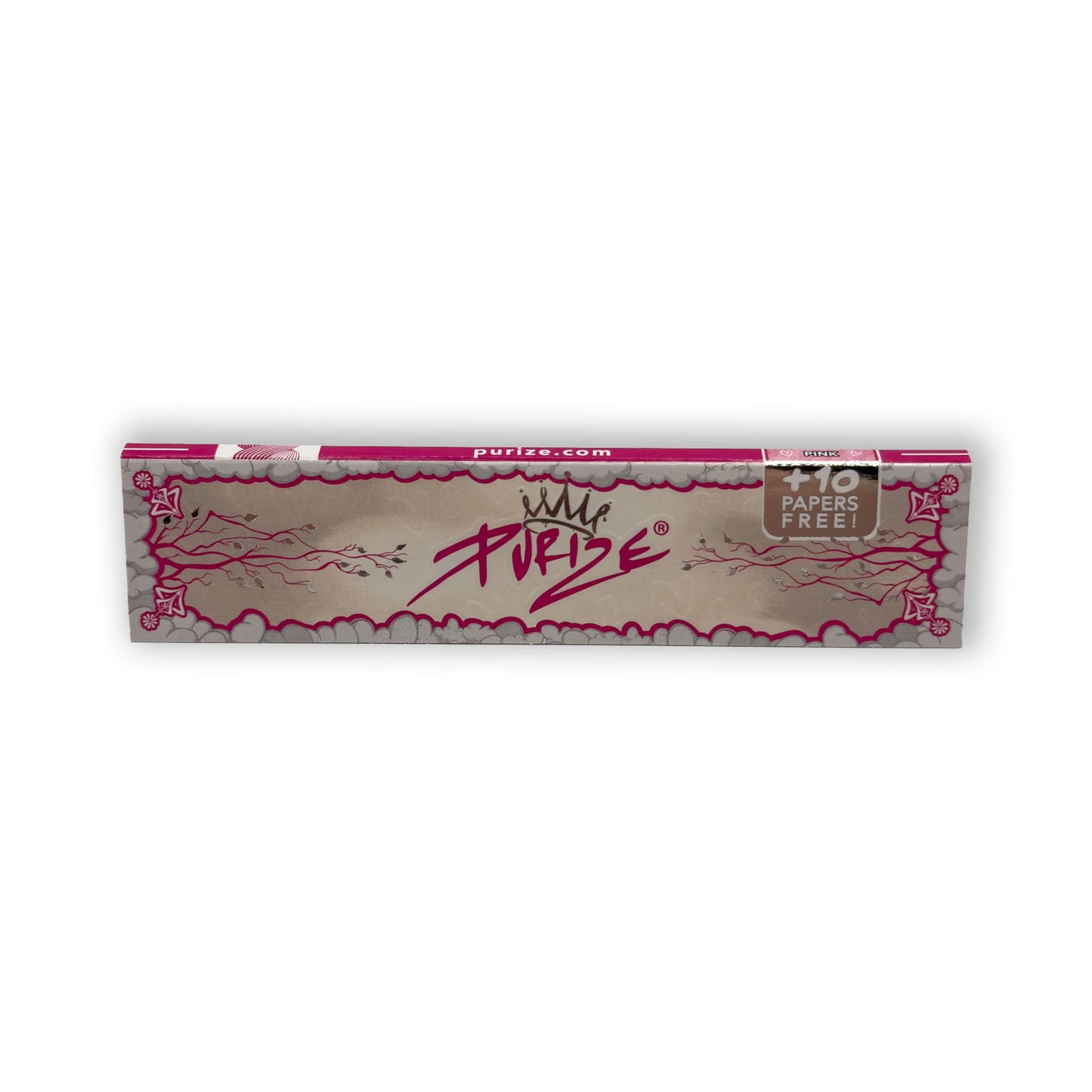 Nahaufnahme der PURIZE Pink King Size Slim Papers in leuchtendem Pink